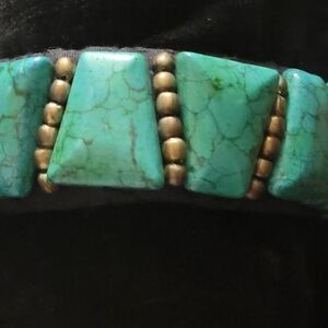 OOAK TURQUOISE STRETCH OPENED CUFF BANGLE NWOT